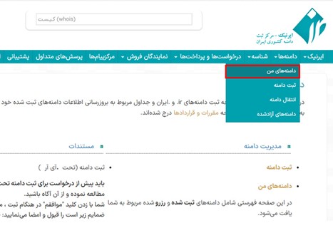 نحوه تنظیم DNS از طریق پنل ایرنیک